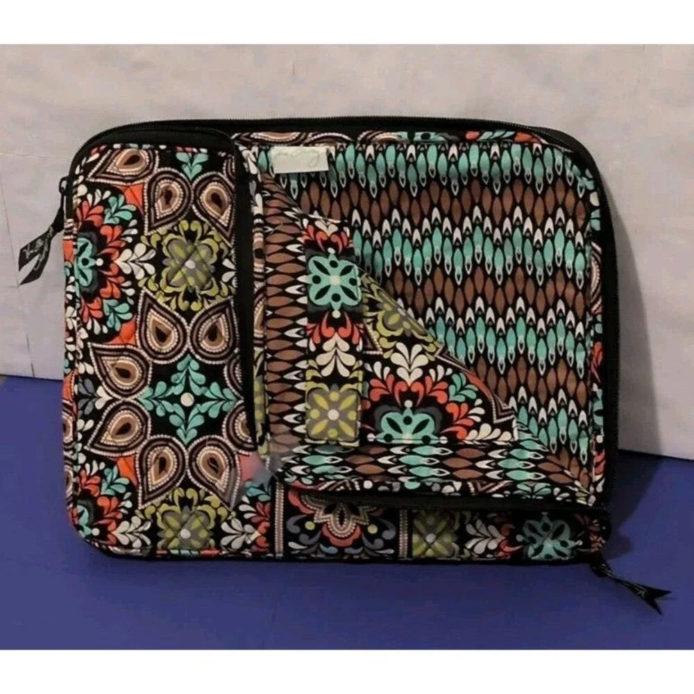 Vera Bradley Laptop Organizer bag case Enchantment fox peacock